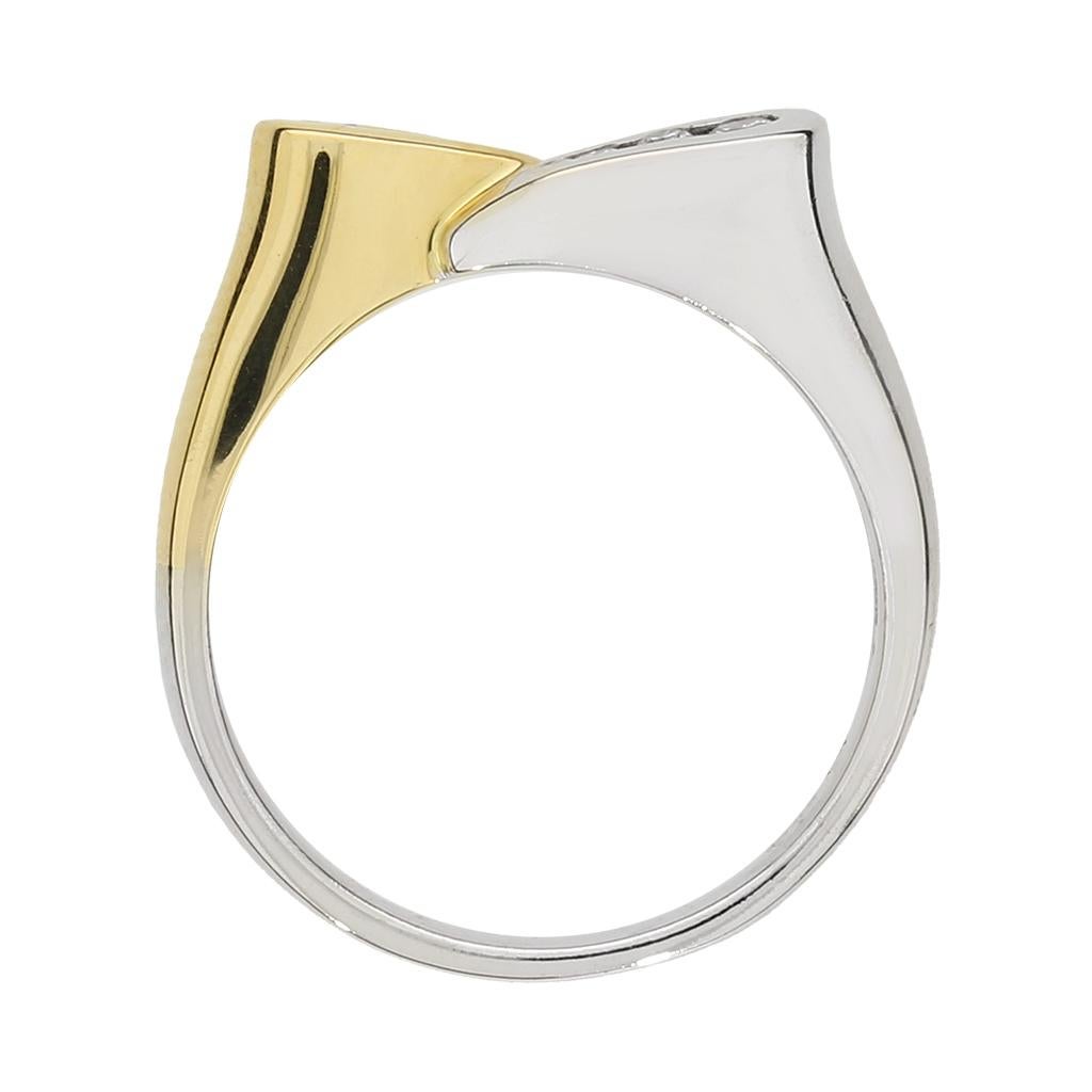 Diamond 14K Teardrop Bypass Ring In Excellent Condition For Sale In Fuquay Varina, NC