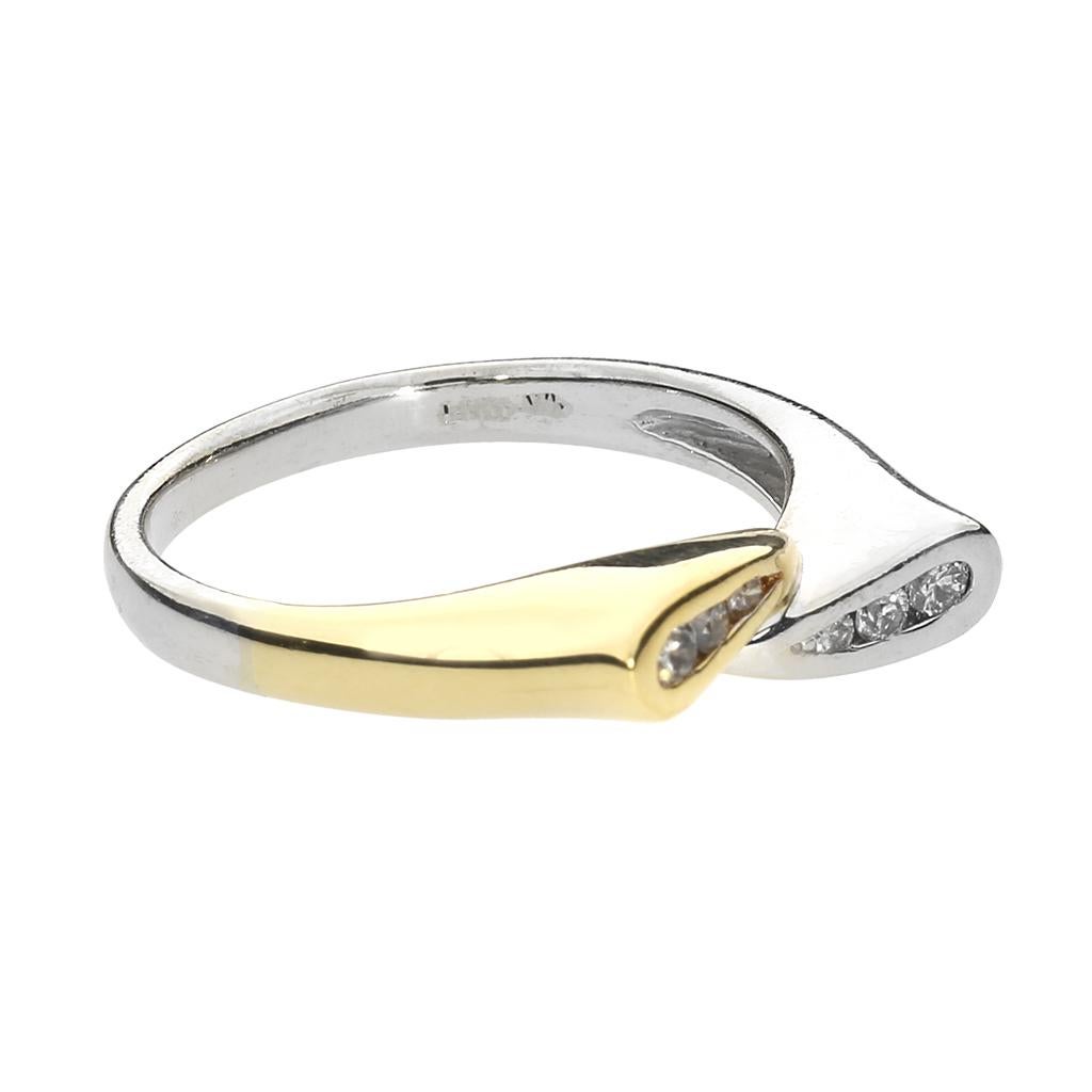 Women's or Men's Diamond 14K Teardrop Bypass Ring For Sale