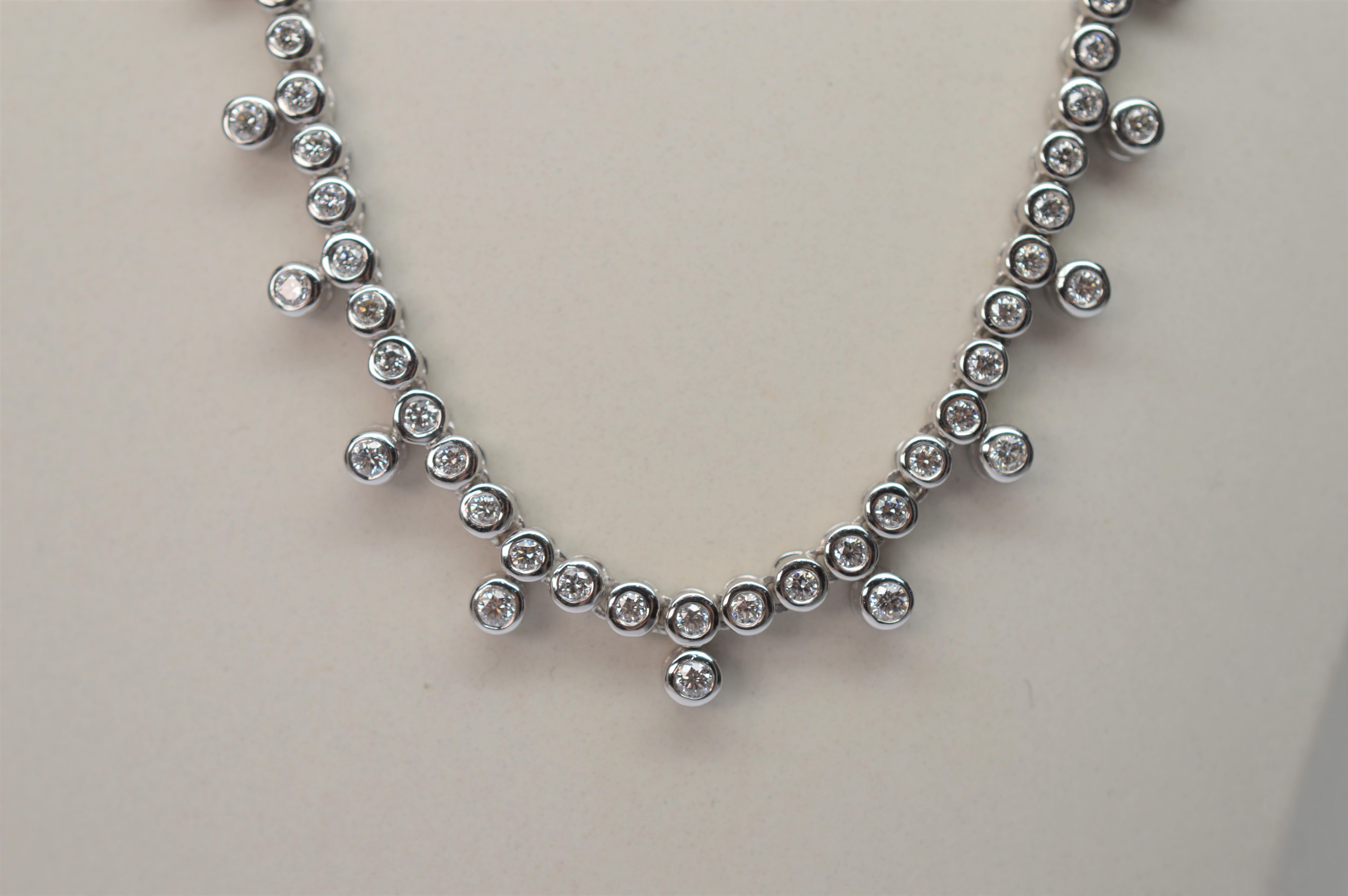 Modern Diamond & 14K White Gold Collar Necklace