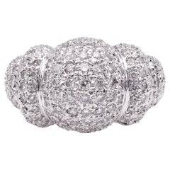 Used Diamond 14k White Gold Dome Ring