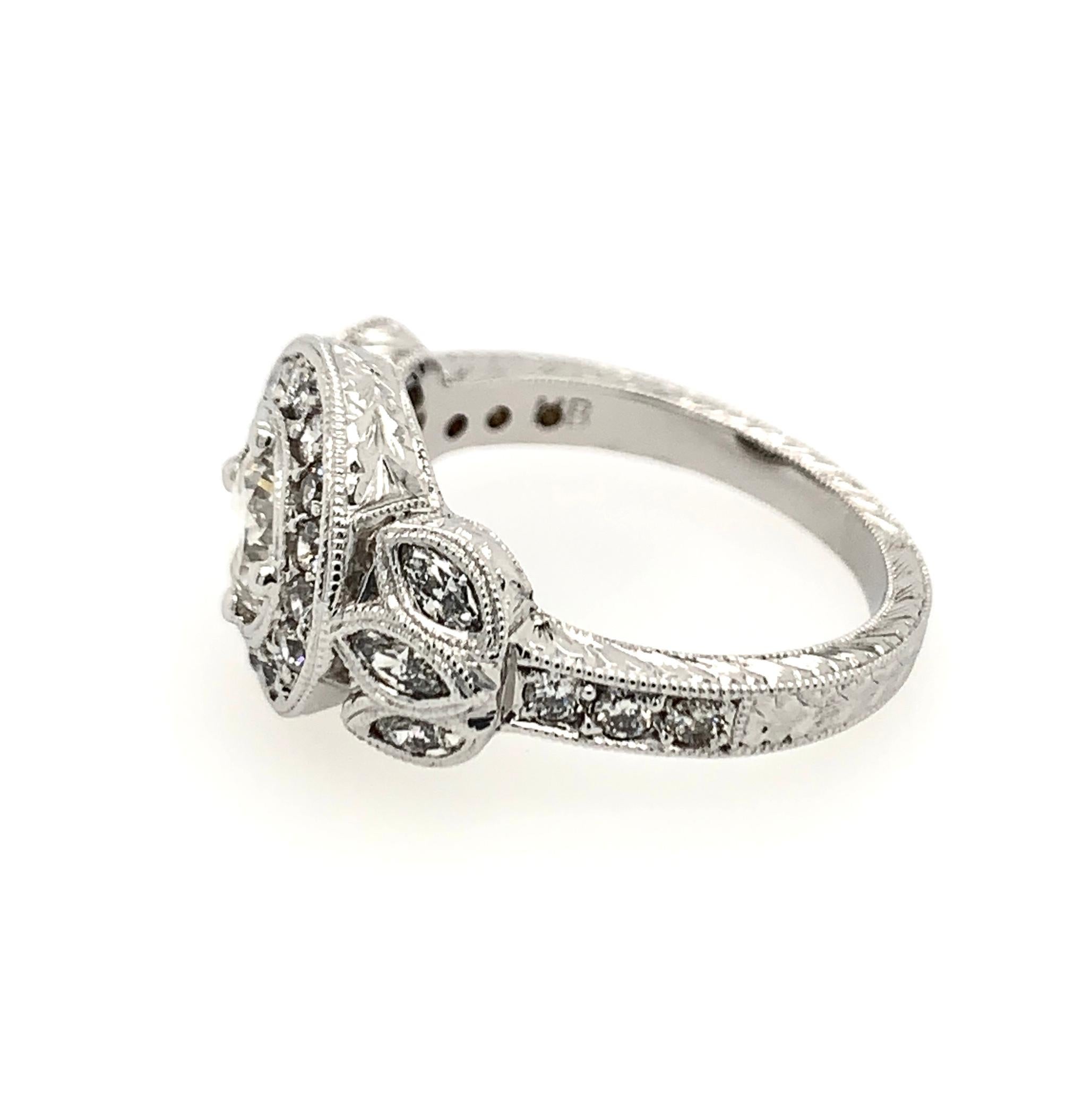 Marquise Cut Diamond 14 Karat White Gold Engagement Ring