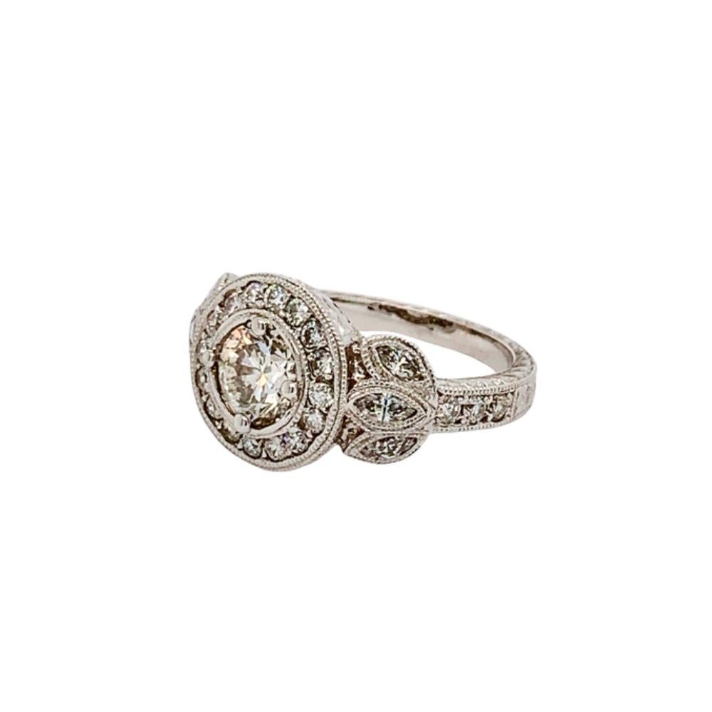 Diamond 14 Karat White Gold Engagement Ring