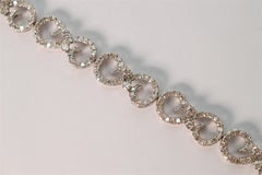 Bracciale A Link con diamanti in oro bianco 14 carati