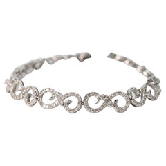 Diamond 14K White Gold Fancy Swirl Link Bracelet