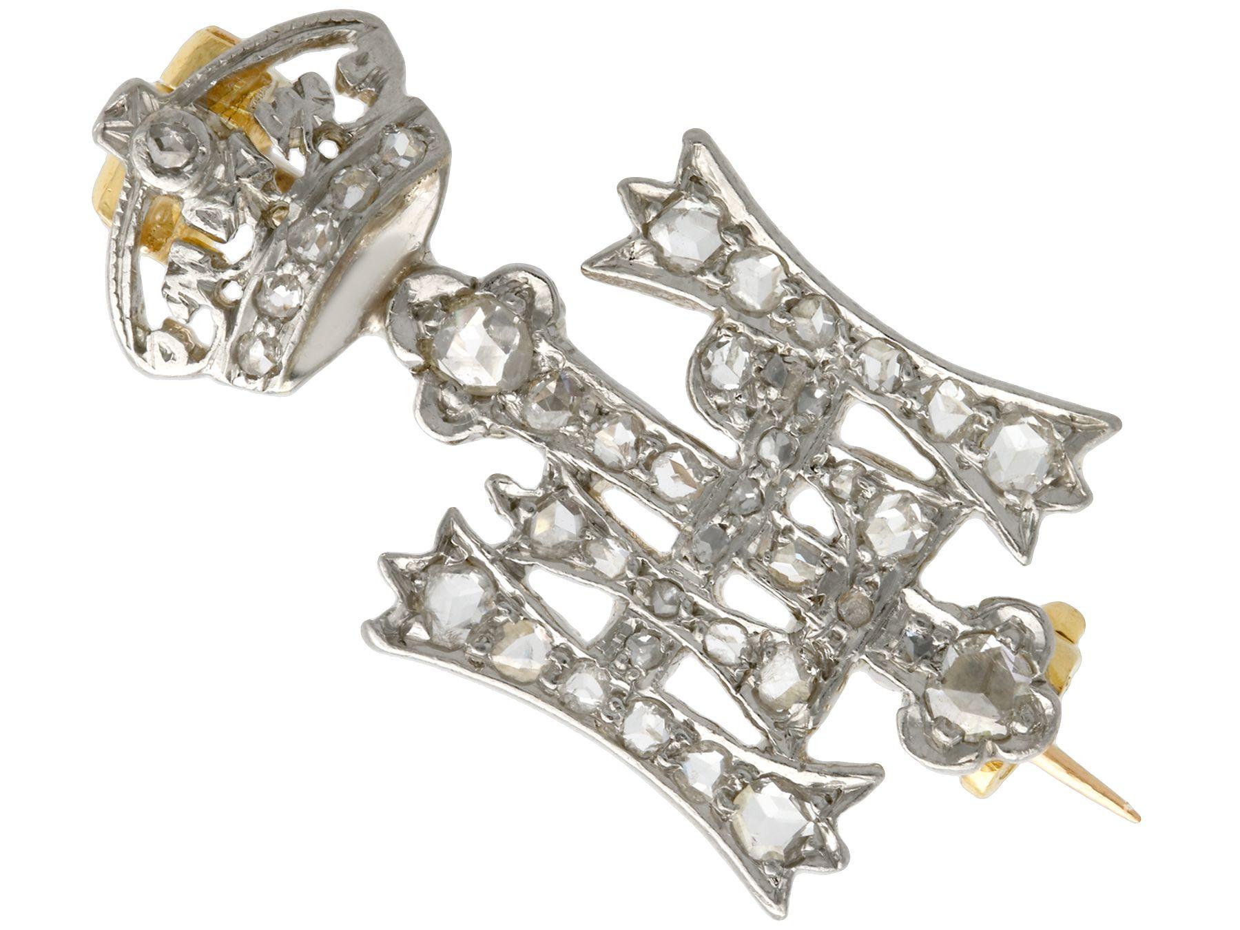 Women's or Men's Antique Diamond and White Gold Highland Light Infantry Brooch, Circa 1920