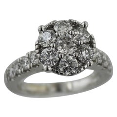 Vintage Diamond, 14k White Gold Illusion Ring