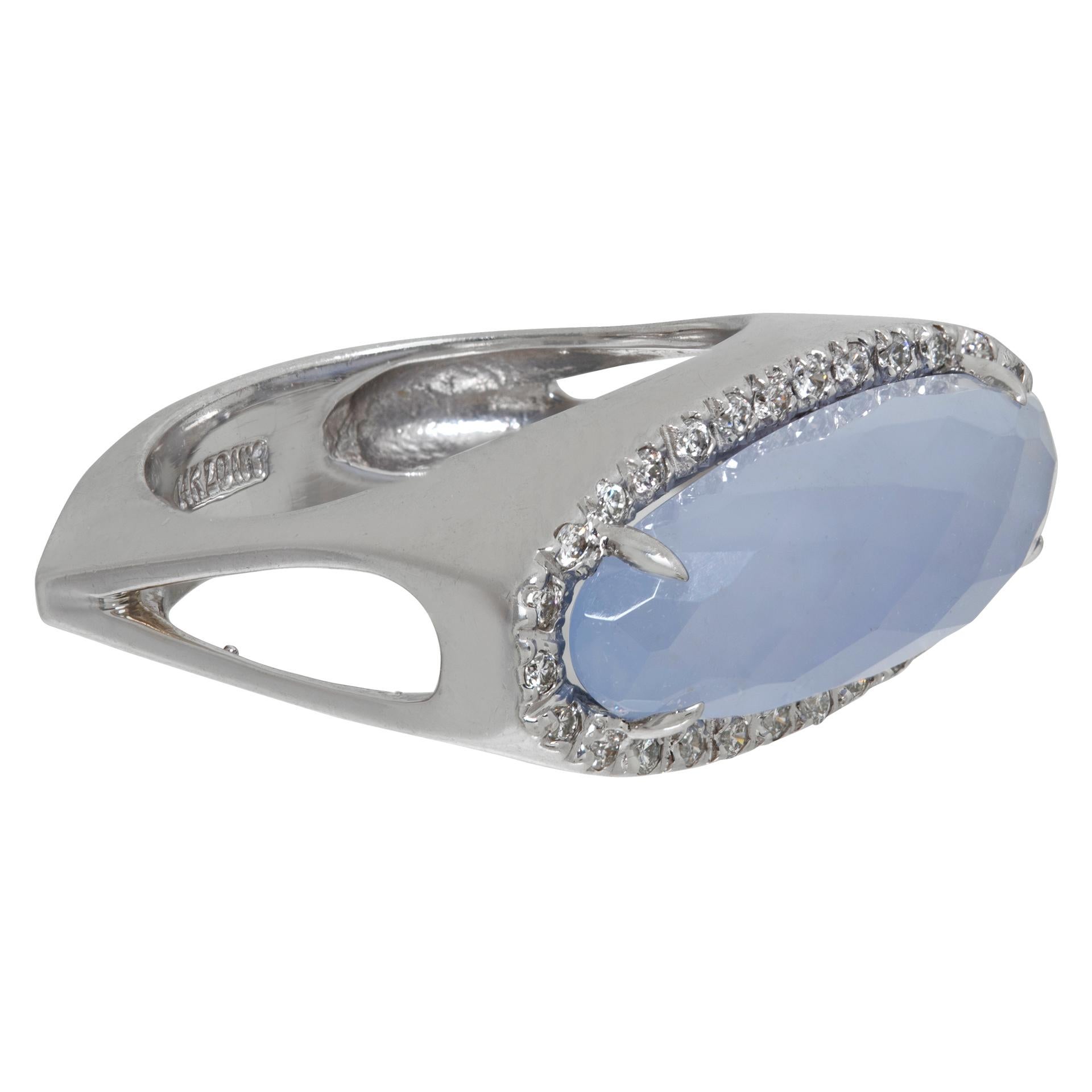 Women's or Men's Diamond 14k white gold Ring For Sale