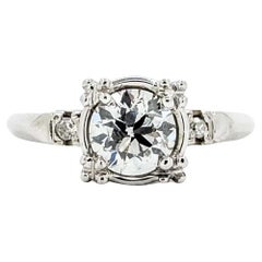 Anillo Diamante Oro Blanco 14k