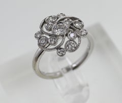 Diamond, 14k White Gold Spiral Ring