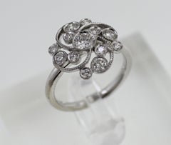 Diamond, 14k White Gold Spiral Ring