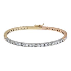 Bracelet / bracelet en or blanc, rose et jaune 14 carats avec diamants