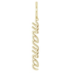 Collana con diamanti in oro giallo 14K 30MM Lettera MAMA