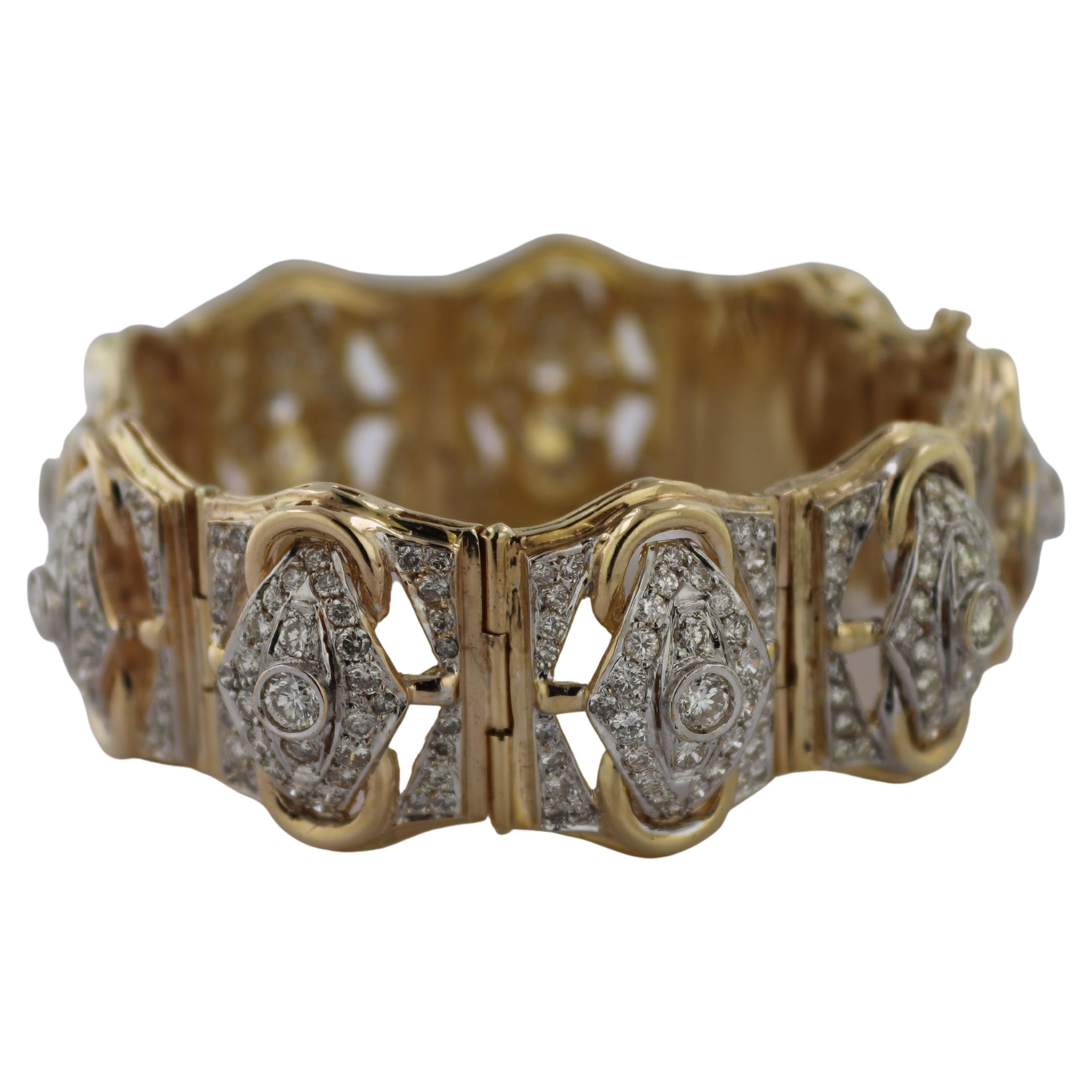 Diamond, 14k Yellow Gold Bracelet For Sale at 1stDibs priclet