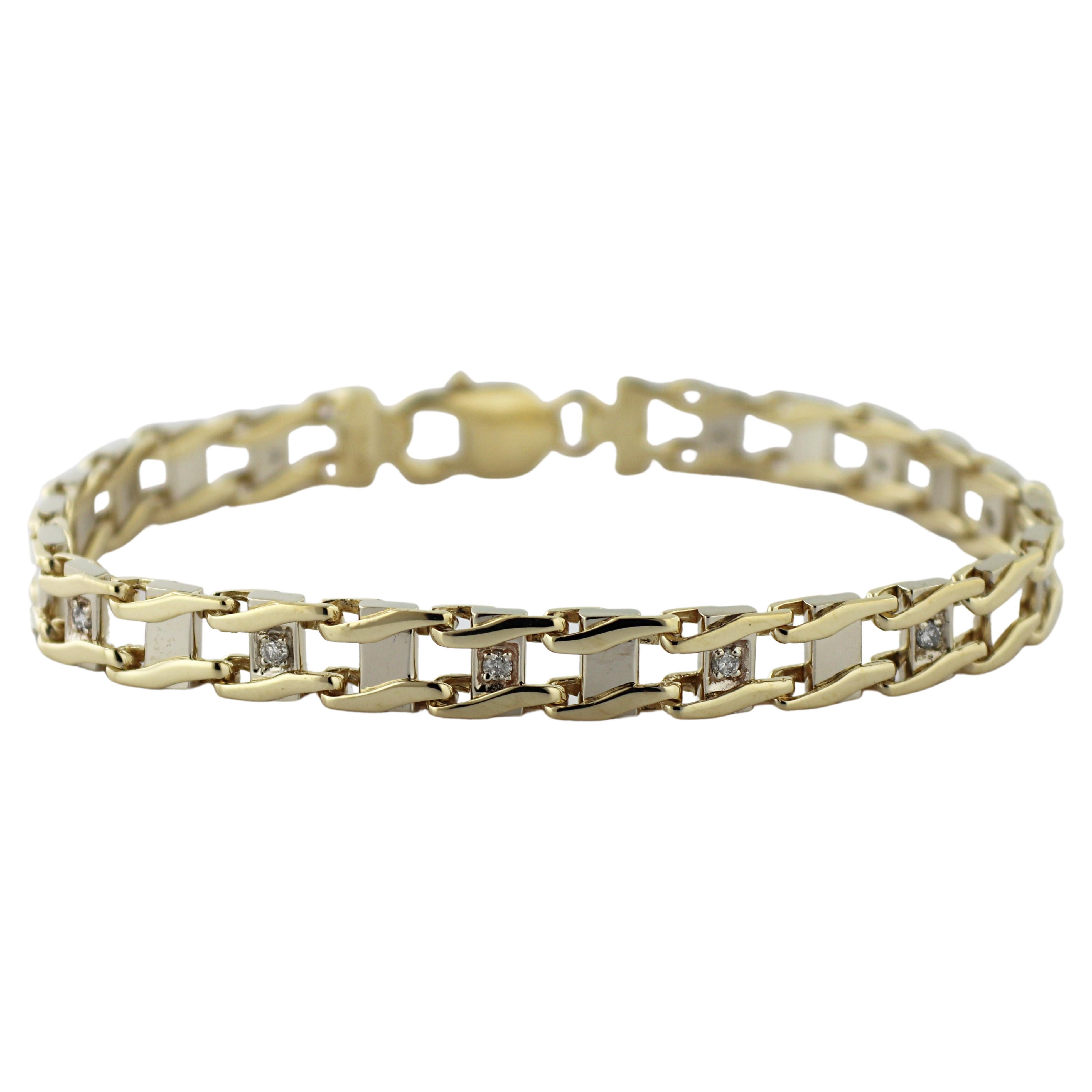Diamond, 14k Yellow Gold Bracelet For Sale at 1stDibs priclet