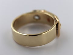 Diamond, 14k Yellow Gold Buckle Ring