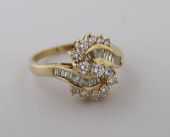Diamond, 14k Yellow Gold By-Pass Ring