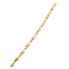 Diamond 14K Yellow Gold Intertwined Link Bracelet