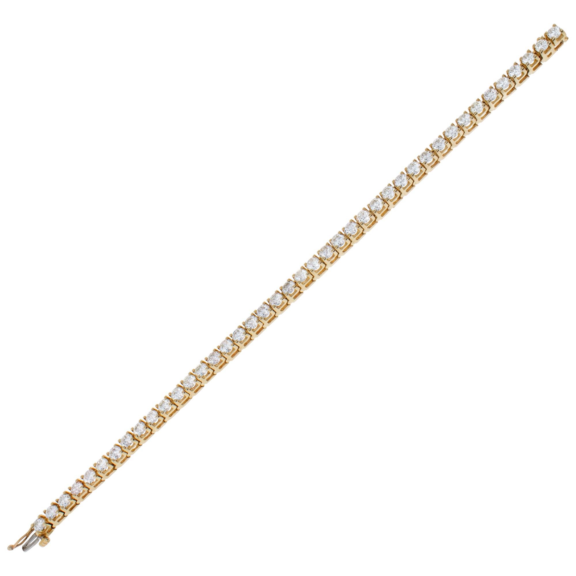 Diamond 14K yellow gold line bracelet 2