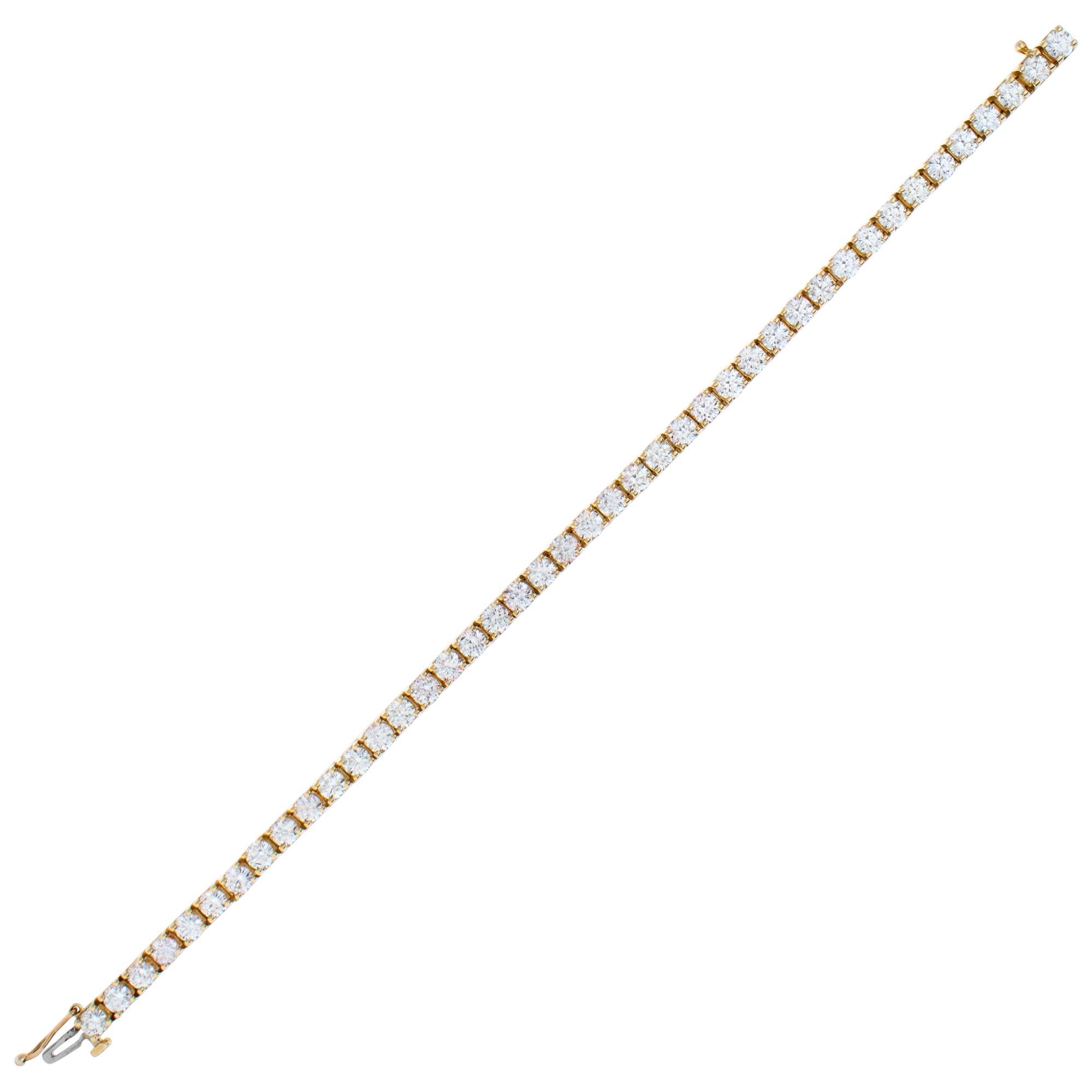 Diamond 14K yellow gold line bracelet 3