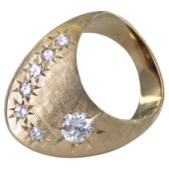 Retro Diamond, 14K Yellow Gold “Pinky” Ring