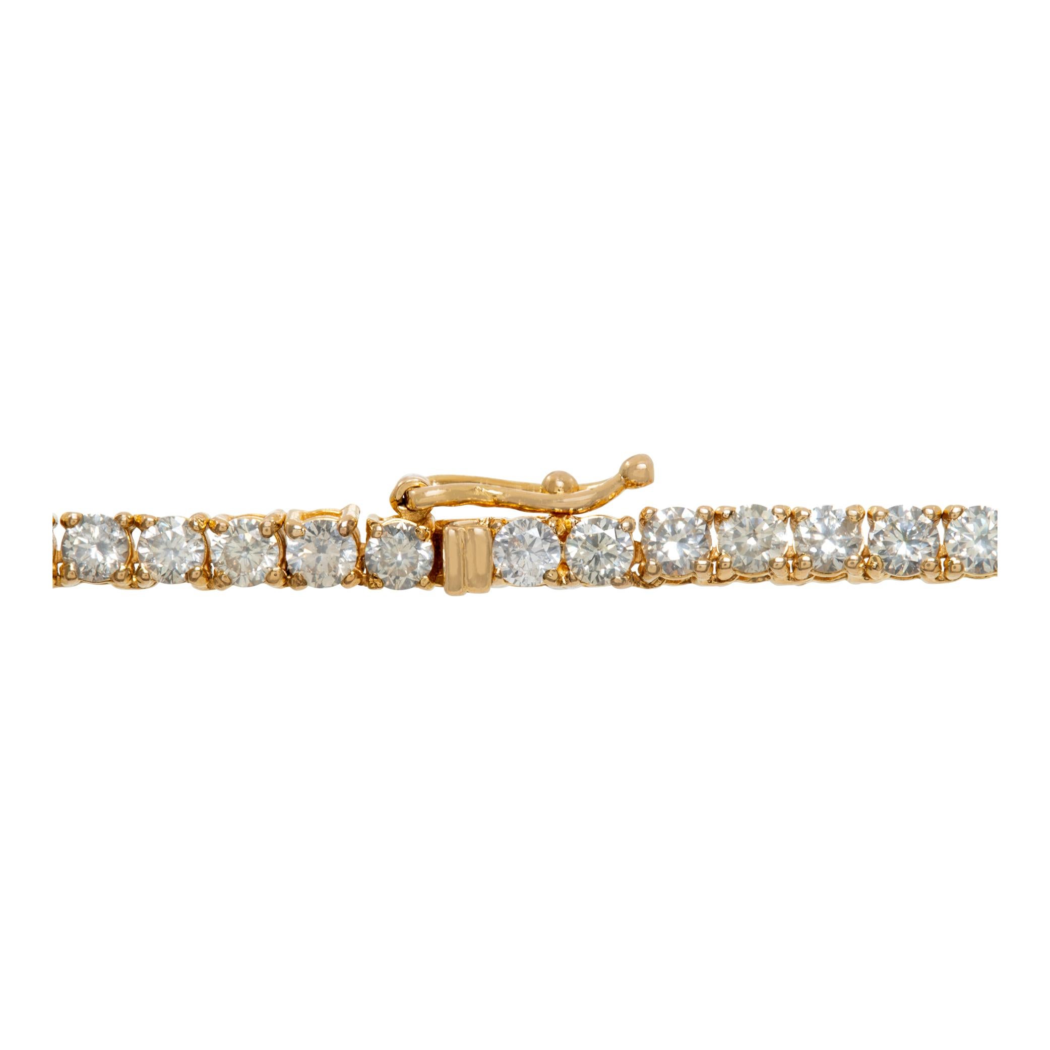 Tennis-Halskette aus 14 Karat Gelbgold mit Diamanten Damen im Angebot