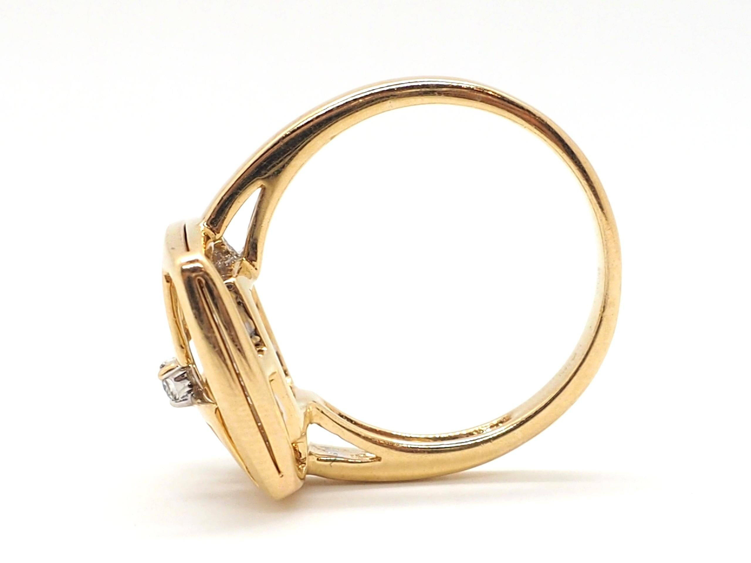 Diamantring 14 Karat Gelbweißgold Ring im Zustand „Neu“ im Angebot in Geneva, CH