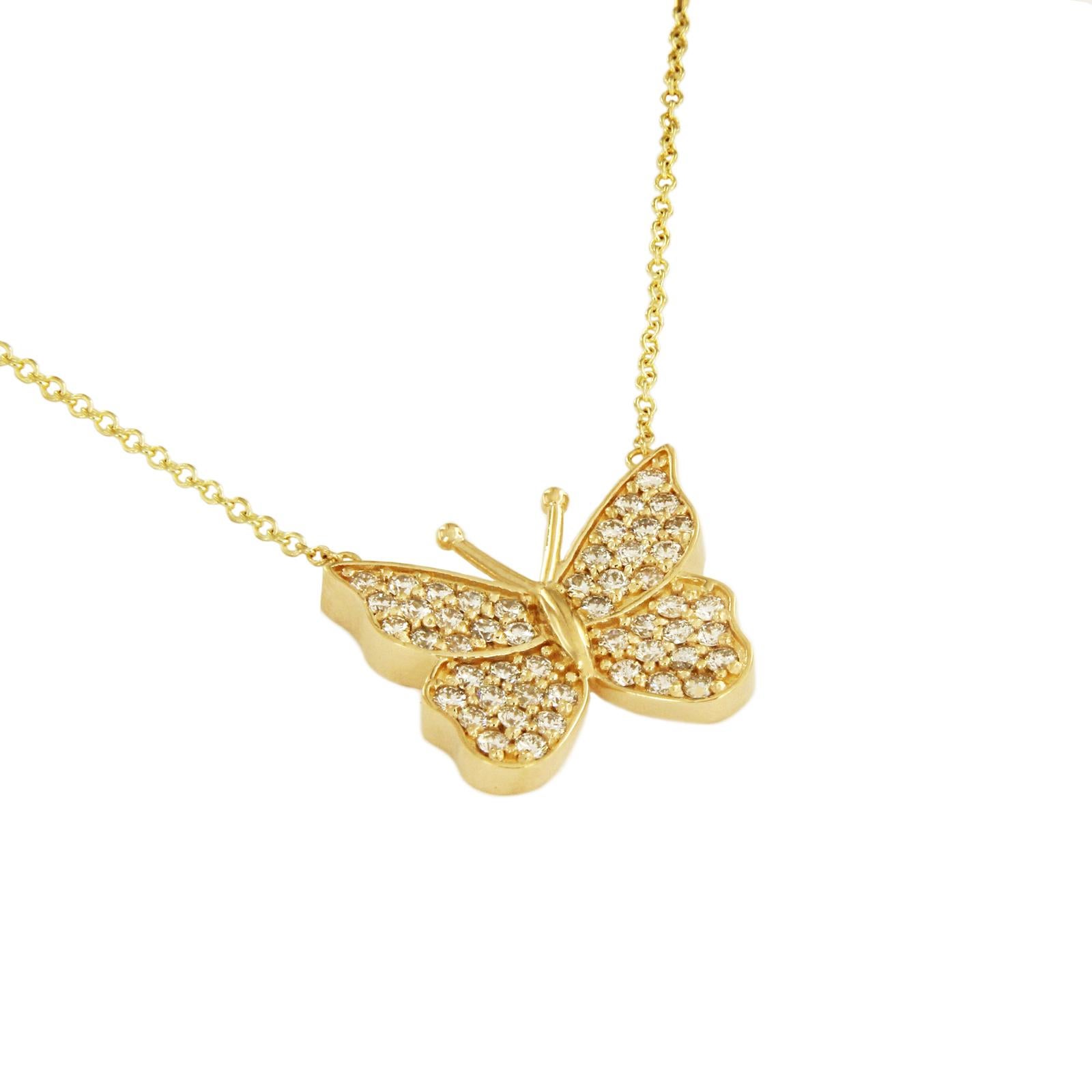 DIAMOND 1.5CT  BUTTERFLY NECKLACE IN 14K YELLOW GOLD 

-Mint condition
-14k Yellow Gold
-Diamond: 1.5ct, VS clarity, G color
-Pendant dimension: 16x19mm
-Length: 18.5”

RETAIL: $2550