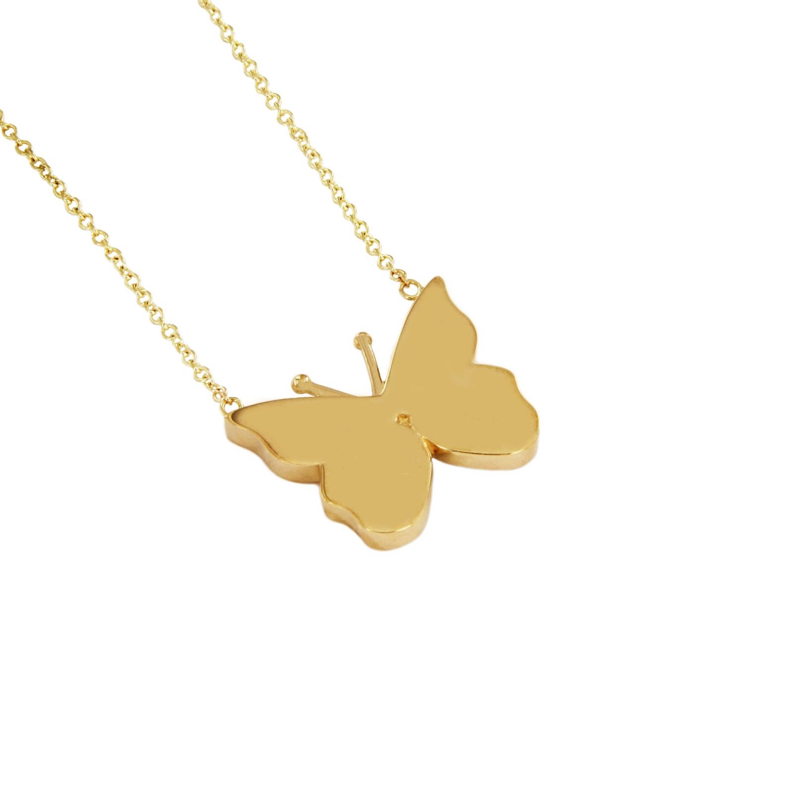 14 karat gold butterfly necklace
