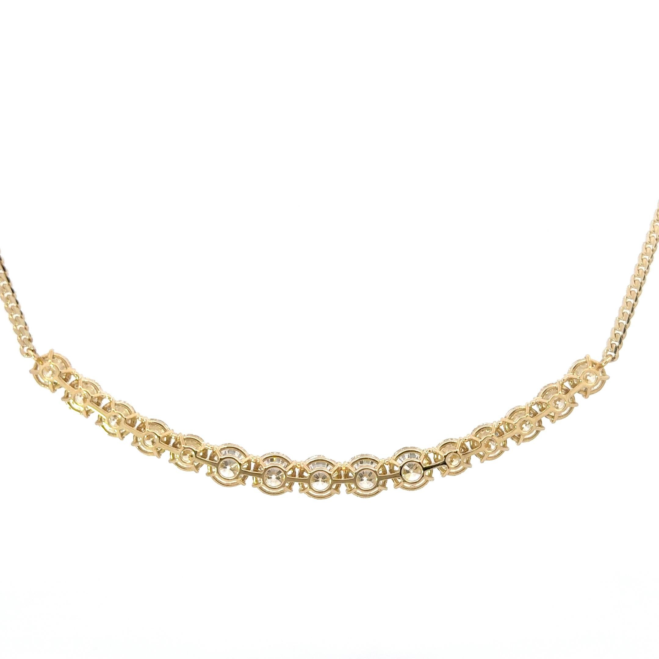 Collier sourire en or jaune 14 carats avec diamants 16,78 carats Neuf - En vente à Dallas, TX