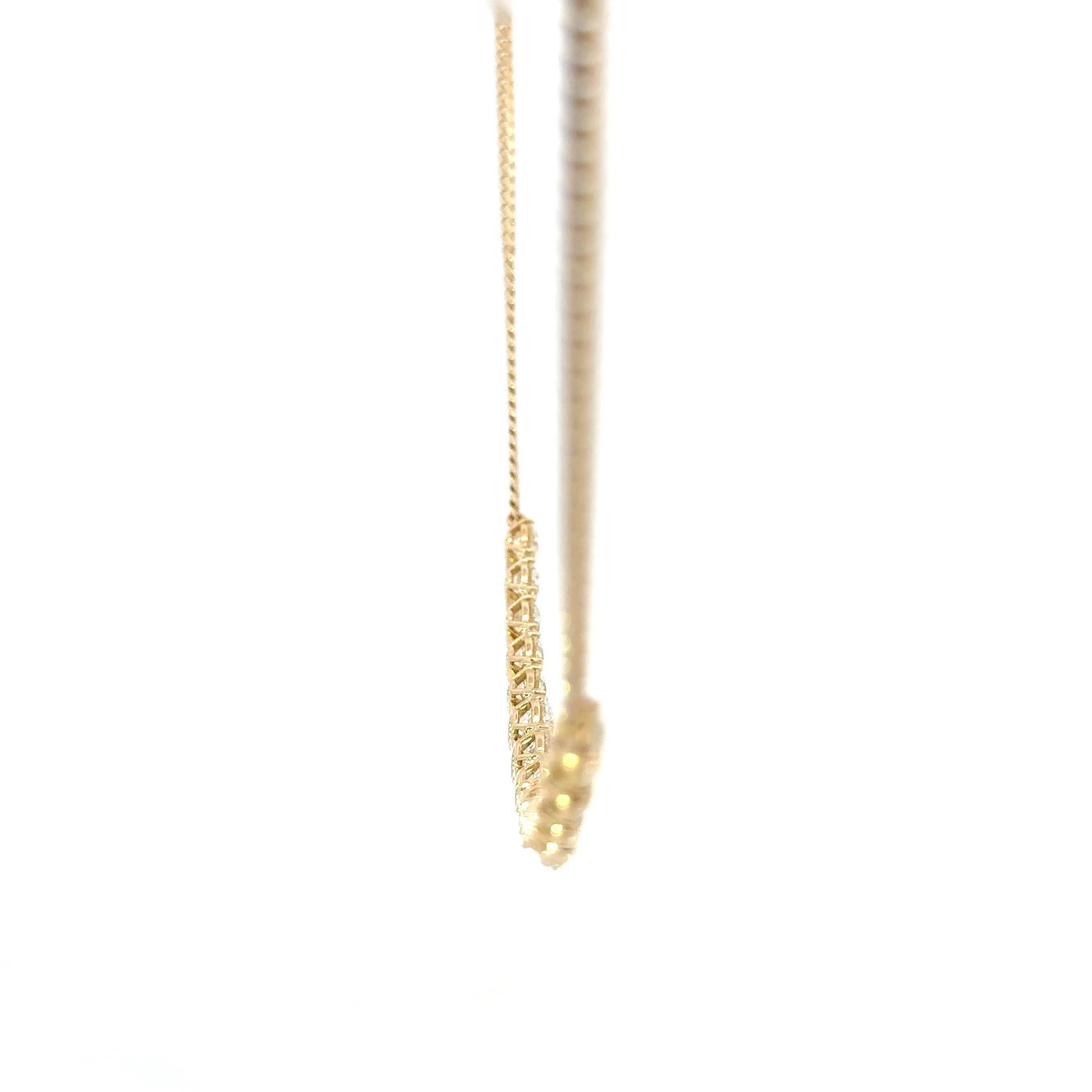 Collier sourire en or jaune 14 carats avec diamants 16,78 carats Pour femmes en vente