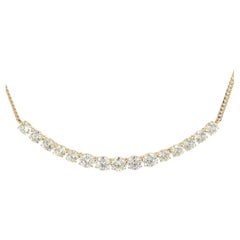 Collier sourire en or jaune 14 carats avec diamants 16,78 carats