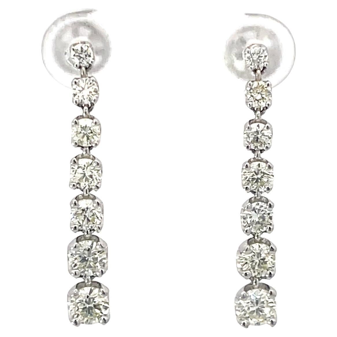 Diamond '1.67ctw' Dangle Earrings in 14K White Gold