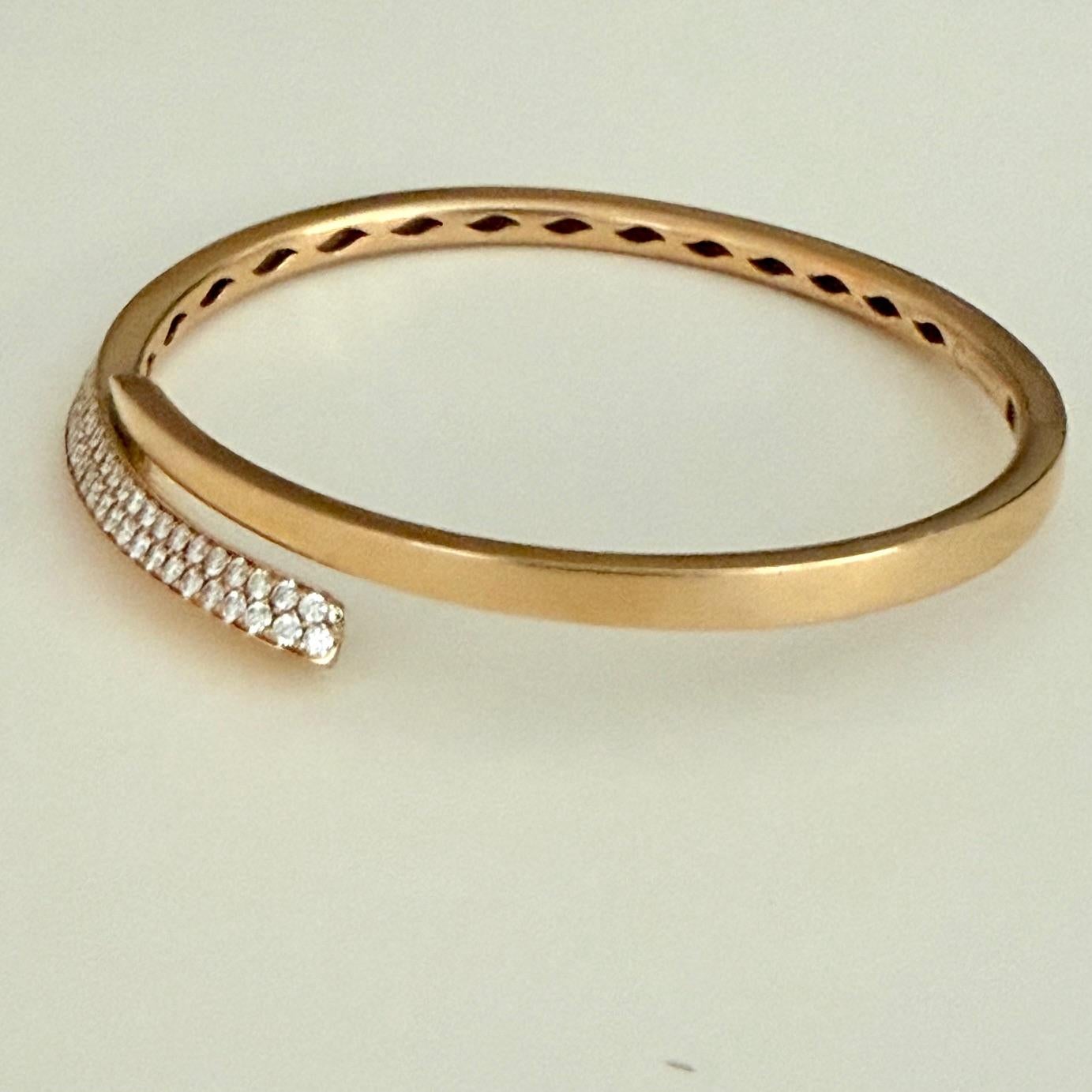 da uomo o donna Bracciale Bangle con diamanti a 18 carati in vendita