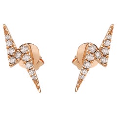 Diamond 18 Carat Rose Gold Lightning Earrings