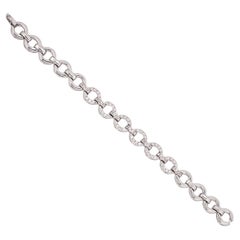 Diamond 18 Carat White Gold Circular Link Bracelet