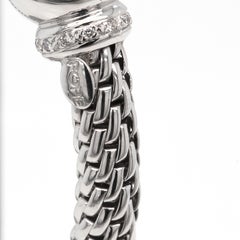 Bracelet manchette tissé FOPE en or blanc 18 carats et diamants