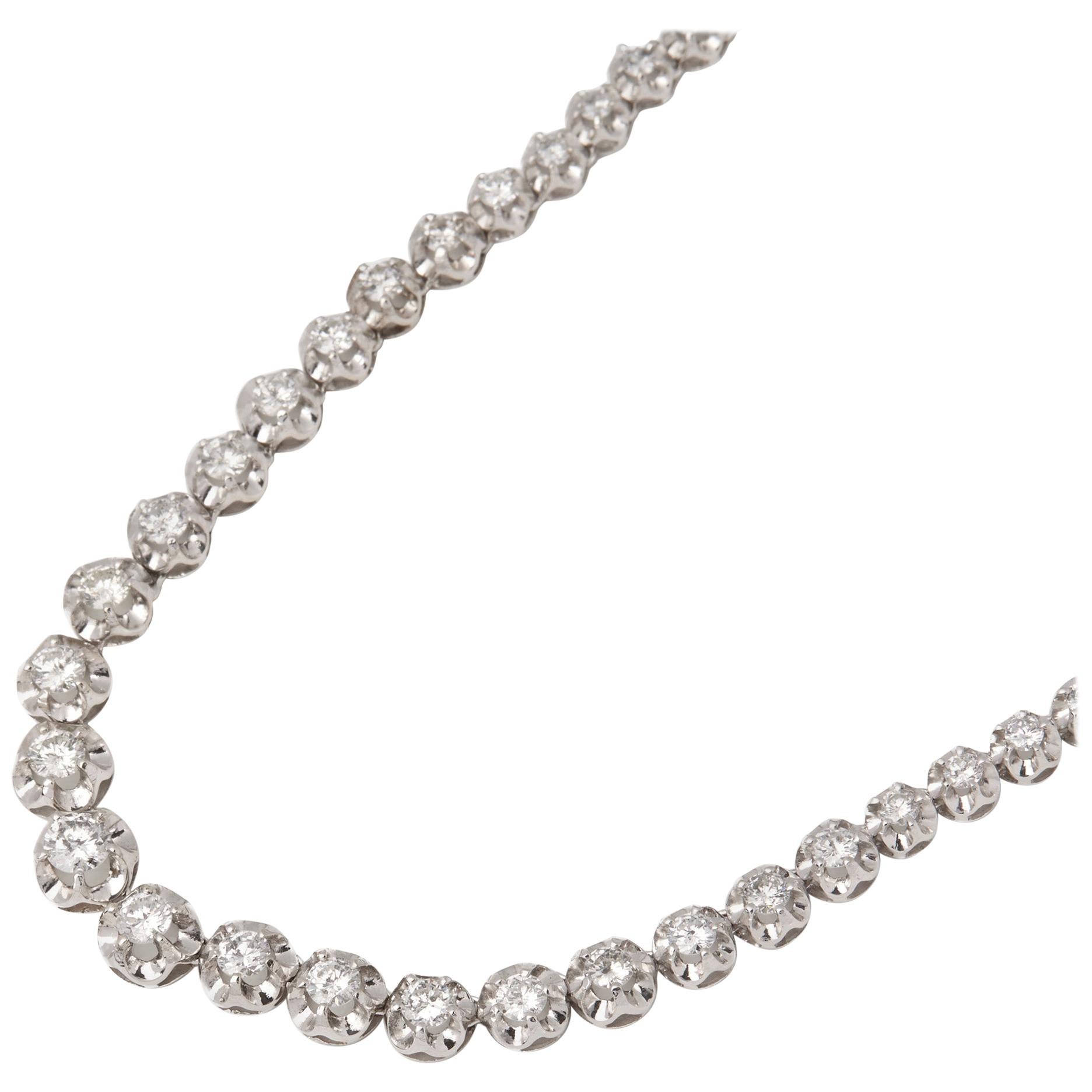 Diamond 18 Carat White Gold Graduated 8.8ct Diamond Necklace