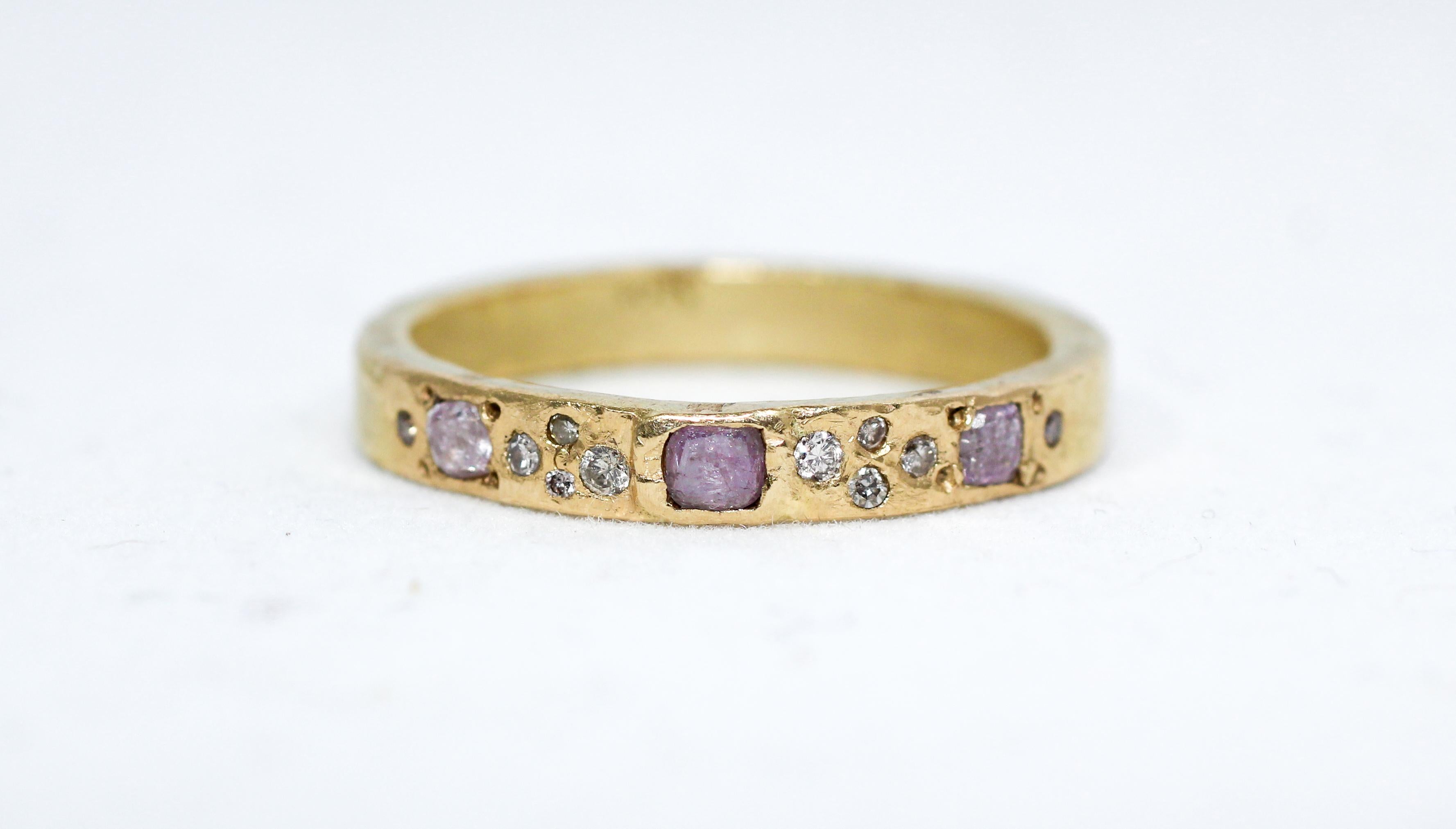 Ausgefallene farbige Diamanten 18K 22K Gold Silber Ring Stack Mode Hochzeitsgeschenk für Sie im Angebot 4