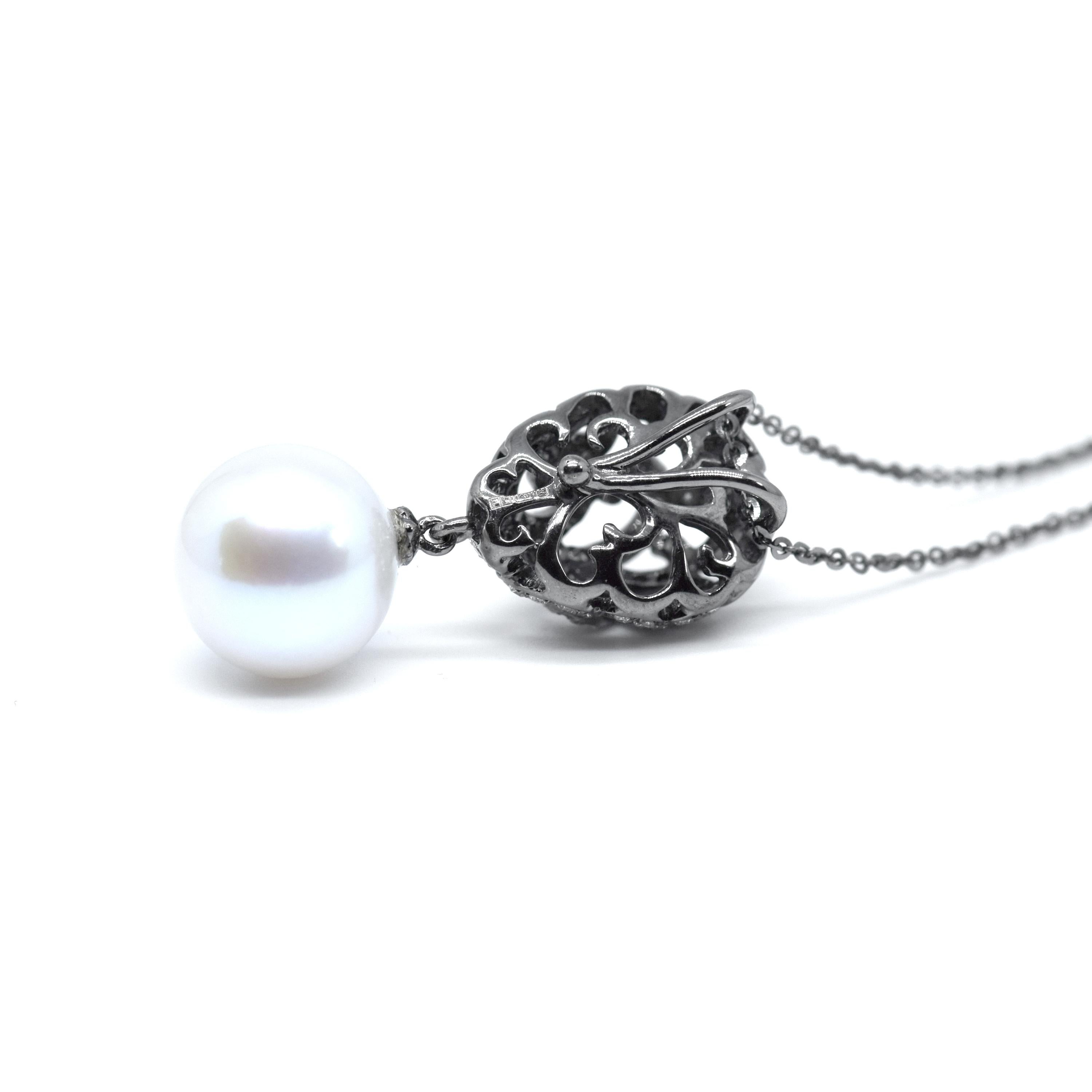 black pearl drop necklace