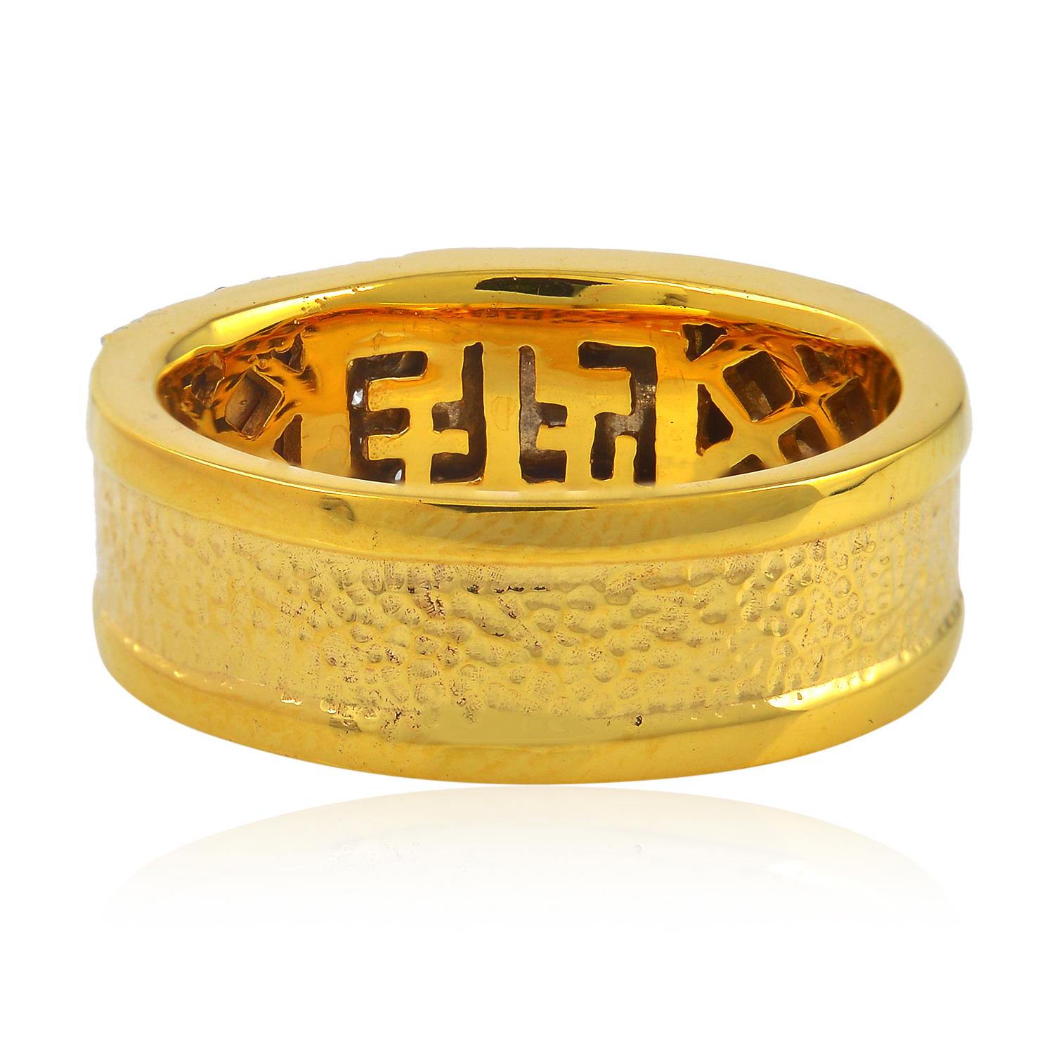 Contemporary Diamond 18 Karat Gold Eternity Ring For Sale