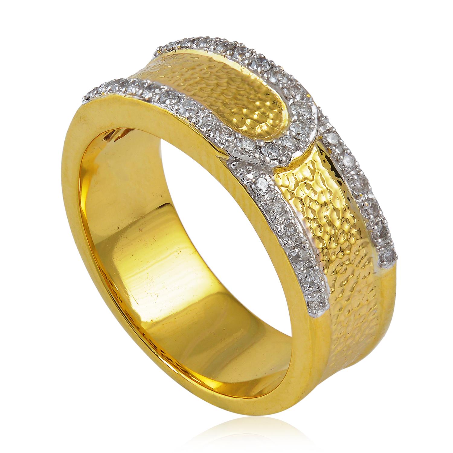 Single Cut Diamond 18 Karat Gold Eternity Ring For Sale