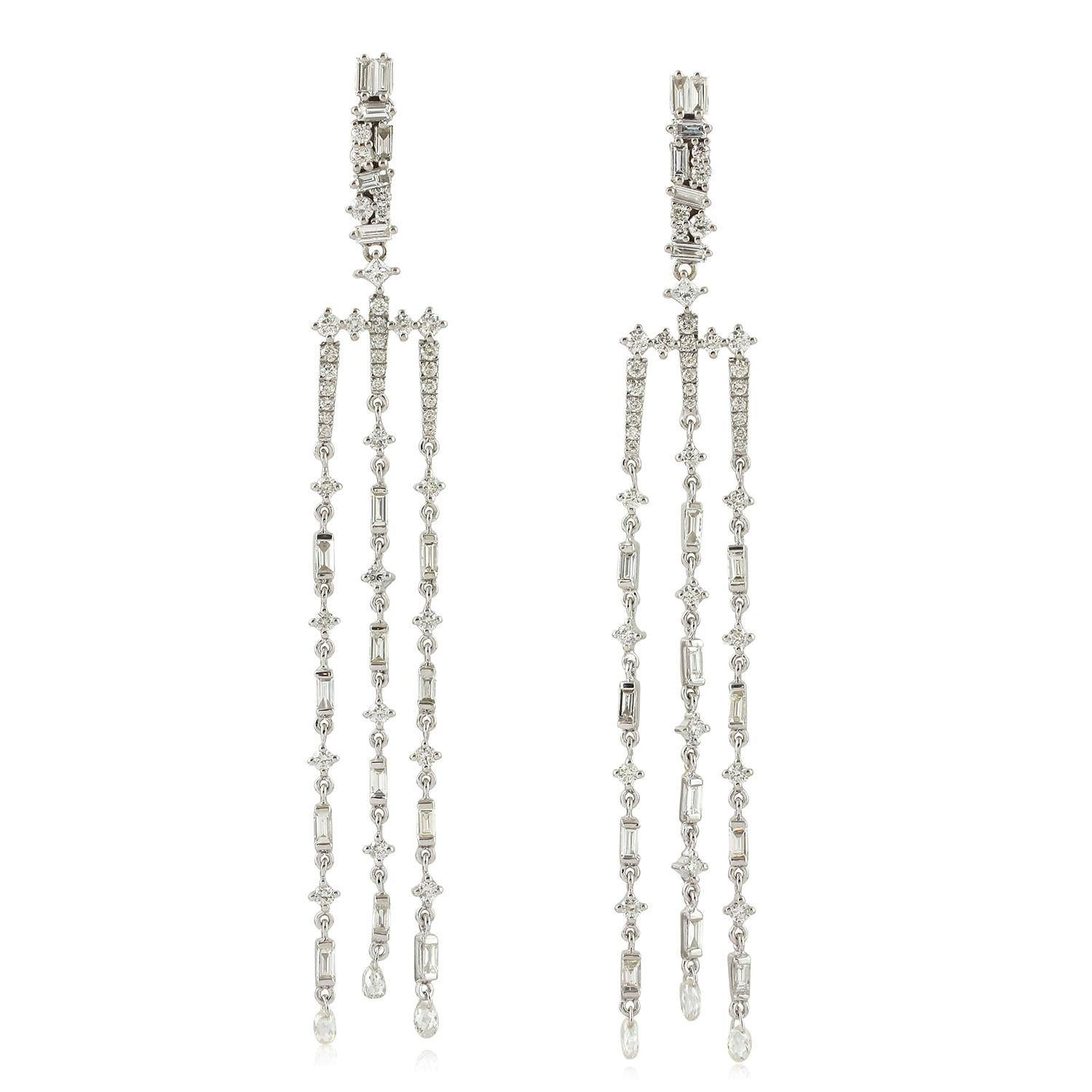 fringe diamond earrings