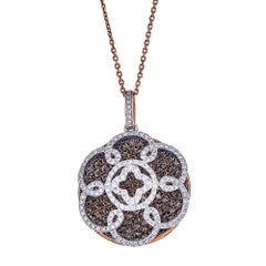 Diamond Designer Round Pendant 18 Kt Gold Fine Jewelry Collection By Gregg Ruth