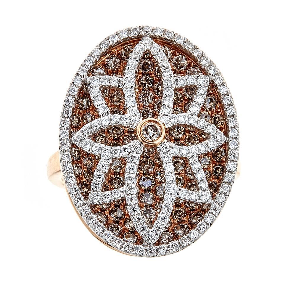 1.92 TCW White Chocolate Diamond Ring in 18 karat Rose Gold by Gregg