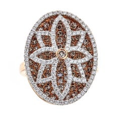Oval Shaped 2.25 ct White Chocolate Diamond Cocktail Ring 18k Gold By Gregg Ruth