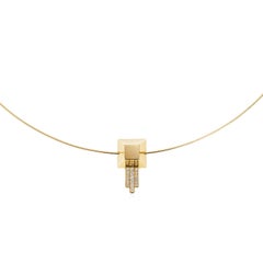 Diamond 18 Karat Gold Pyramid Pendant Necklace