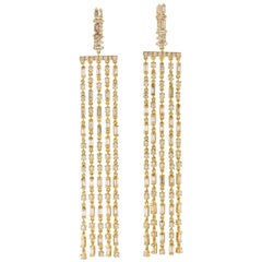 18 Karat Gold Diamond Fringe Earrings