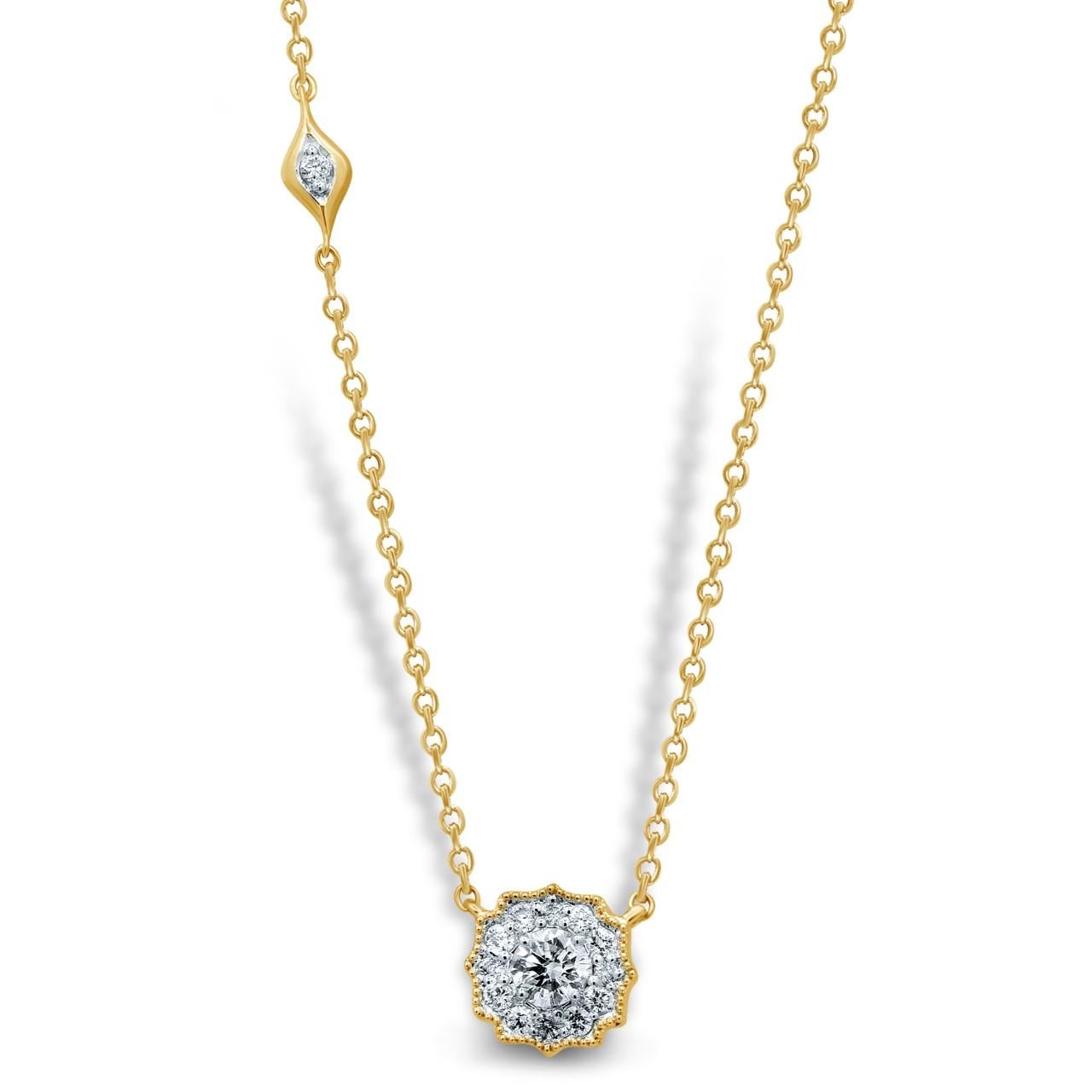 Riviera-Halskette mit Diamant-Anhänger aus 18 Karat Gold (Moderne) im Angebot