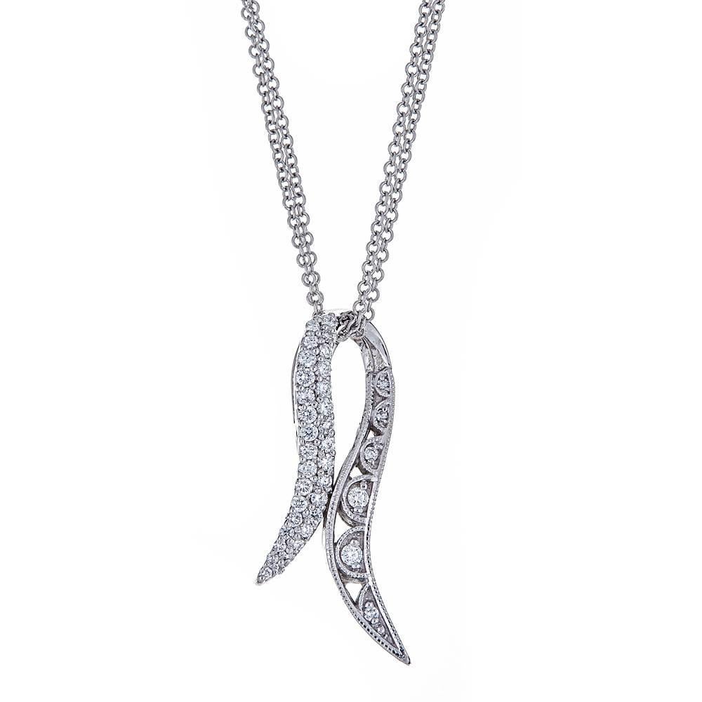 1/4 TCW Diamond Pave Pendant Necklace designed by Tacori in 18 karat White Gold