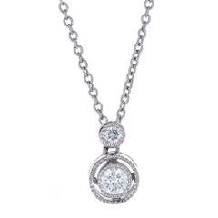 1/5 TCW Round Diamond Pendant Chain Necklace in 18k White Gold by Tacori